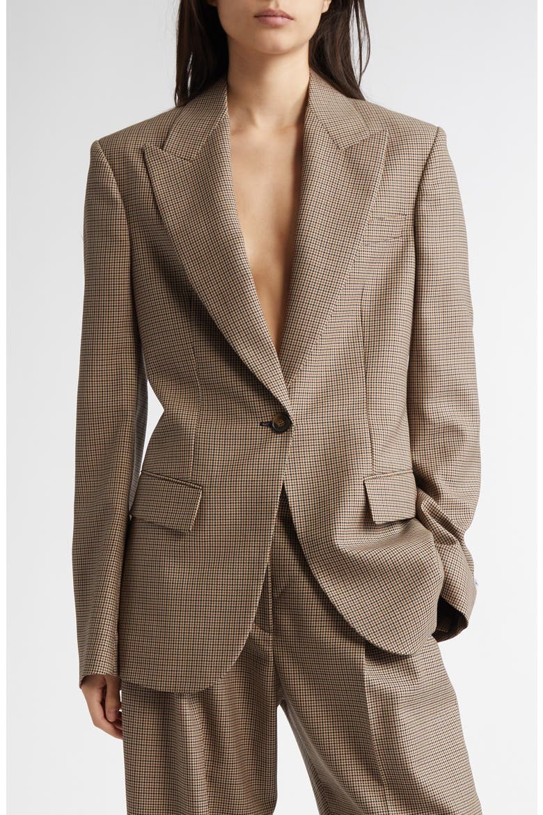 Oversize Houndstooth Unlined Wool Blazer, Main, color, MULTICOLOR BROWN