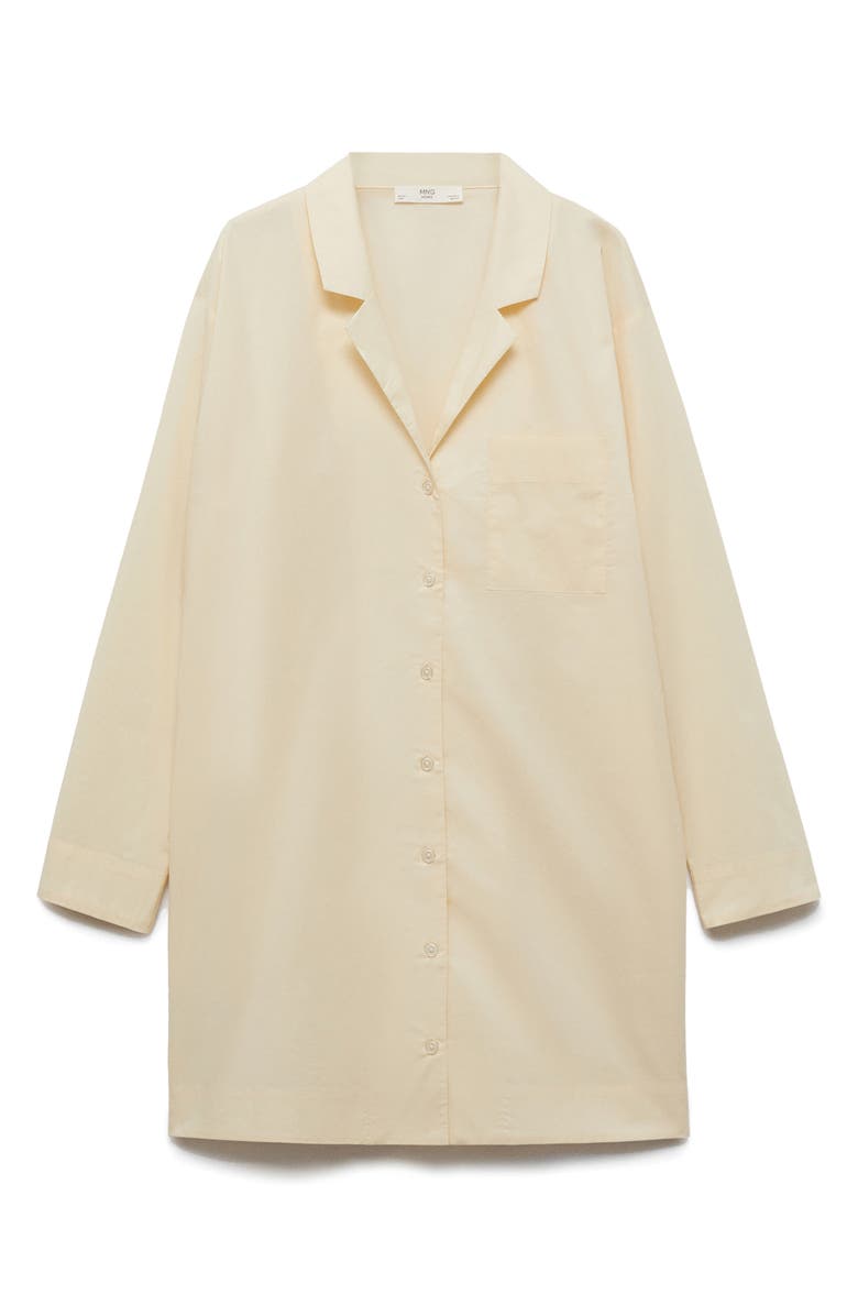 MANGO Garment Washed Cotton Nightgown, Main, color, Vanilla