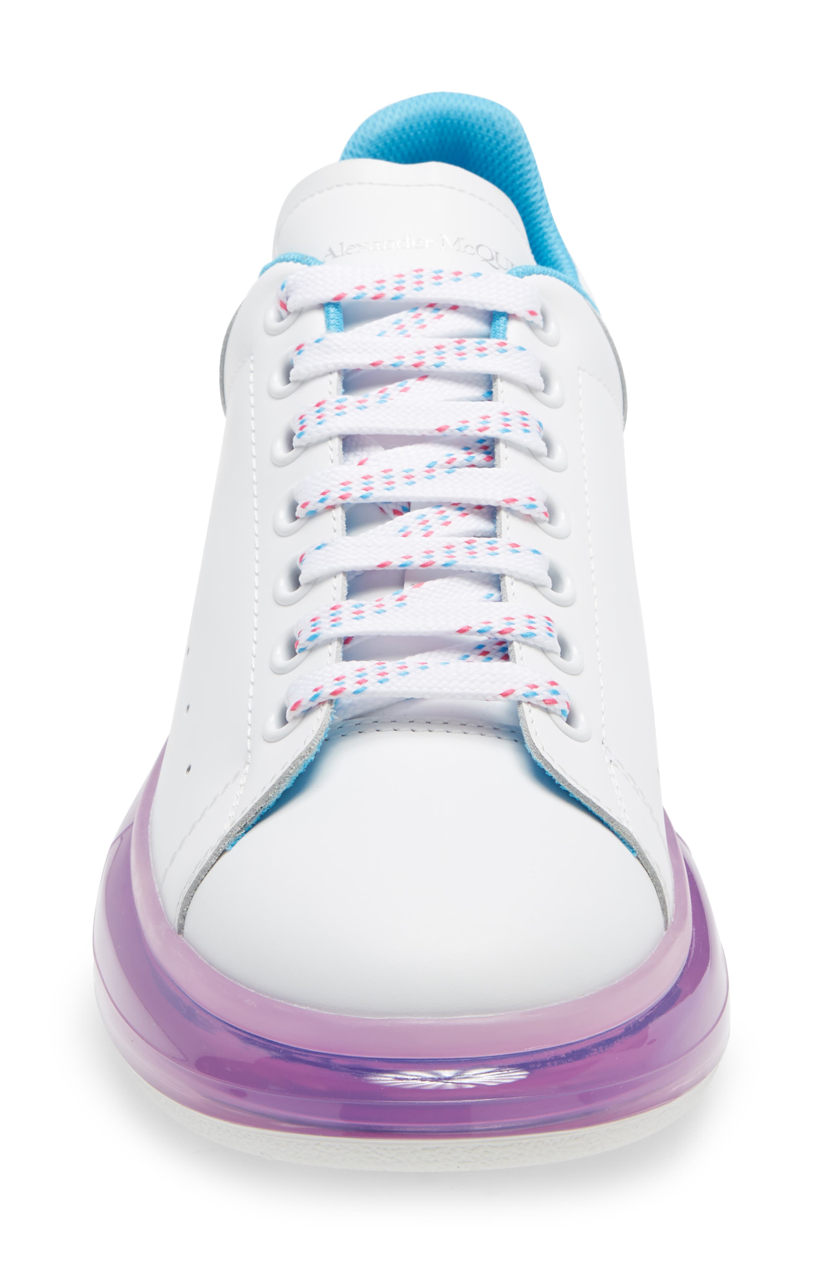Oversized Clear Sole Sneaker, Alternate, color, WHITE/ BLUE/ PINK