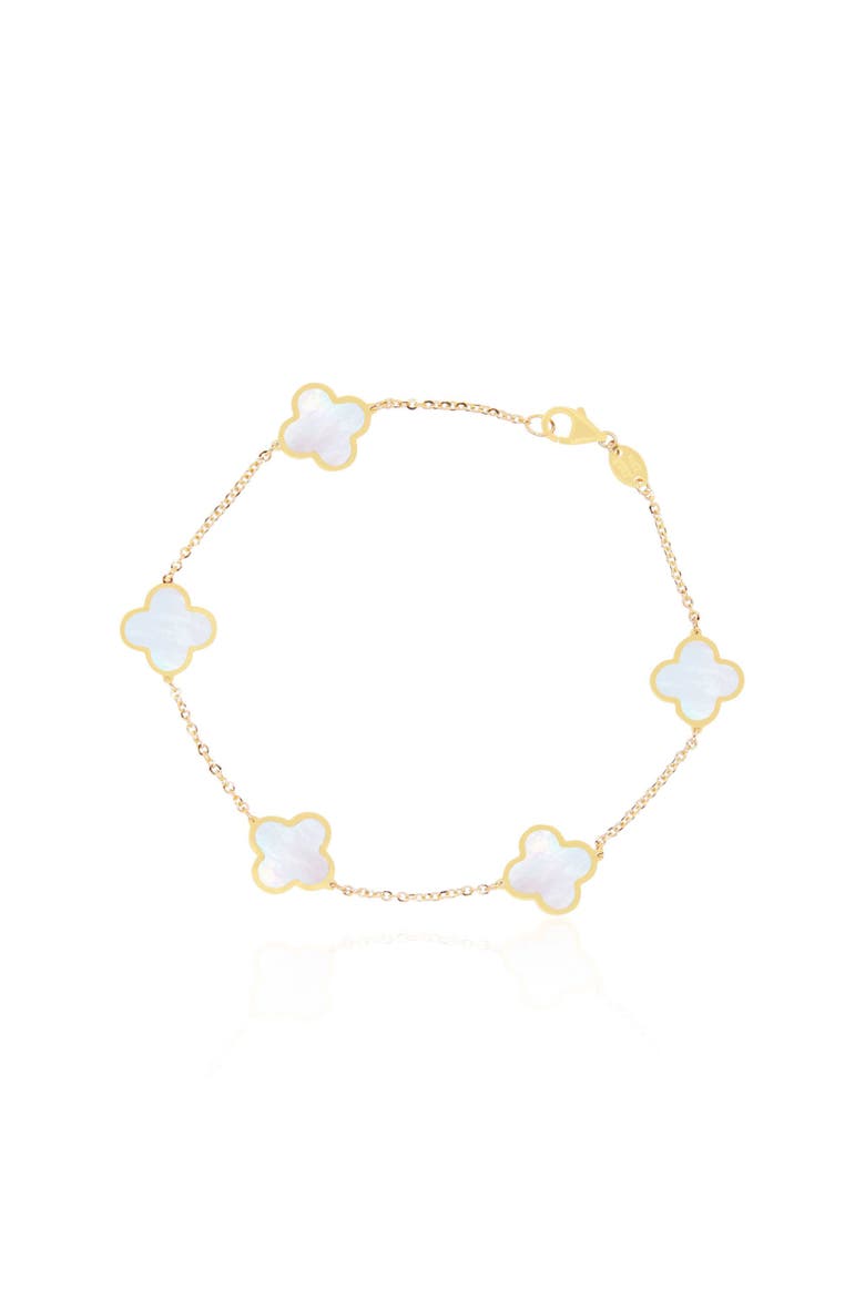 Small Mother of Pearl Clover Bracelet, Main, color, Mother of Pearl
