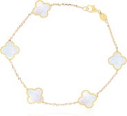 The Lovery Fine Jewelry Small Mother of Pearl Clover Bracelet