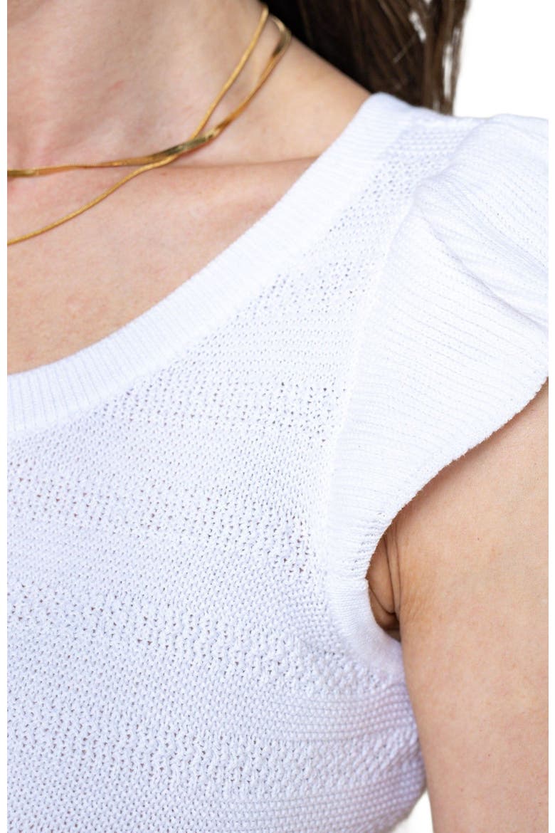 Women's Organic Peplum Sweater Top, Alternate, color, White Peplum
