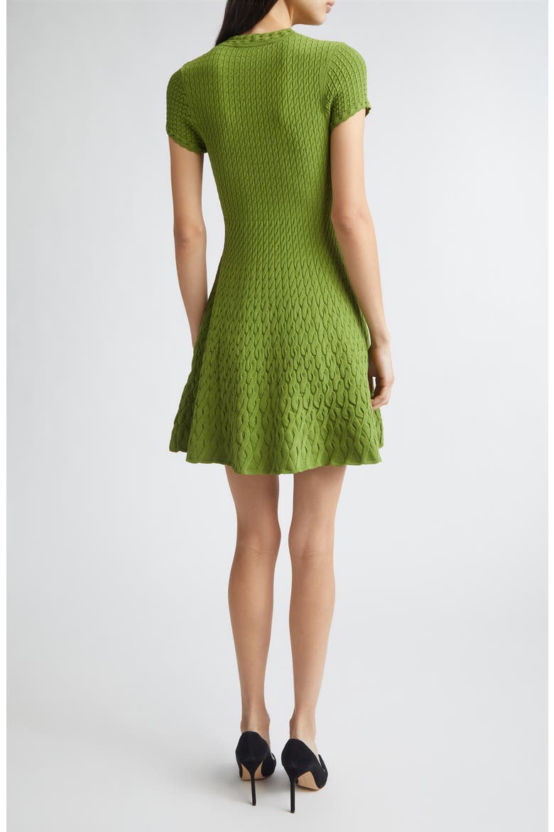 Gradient Cable Fit & Flare Sweater Dress, Alternate, color, PEASHOOT