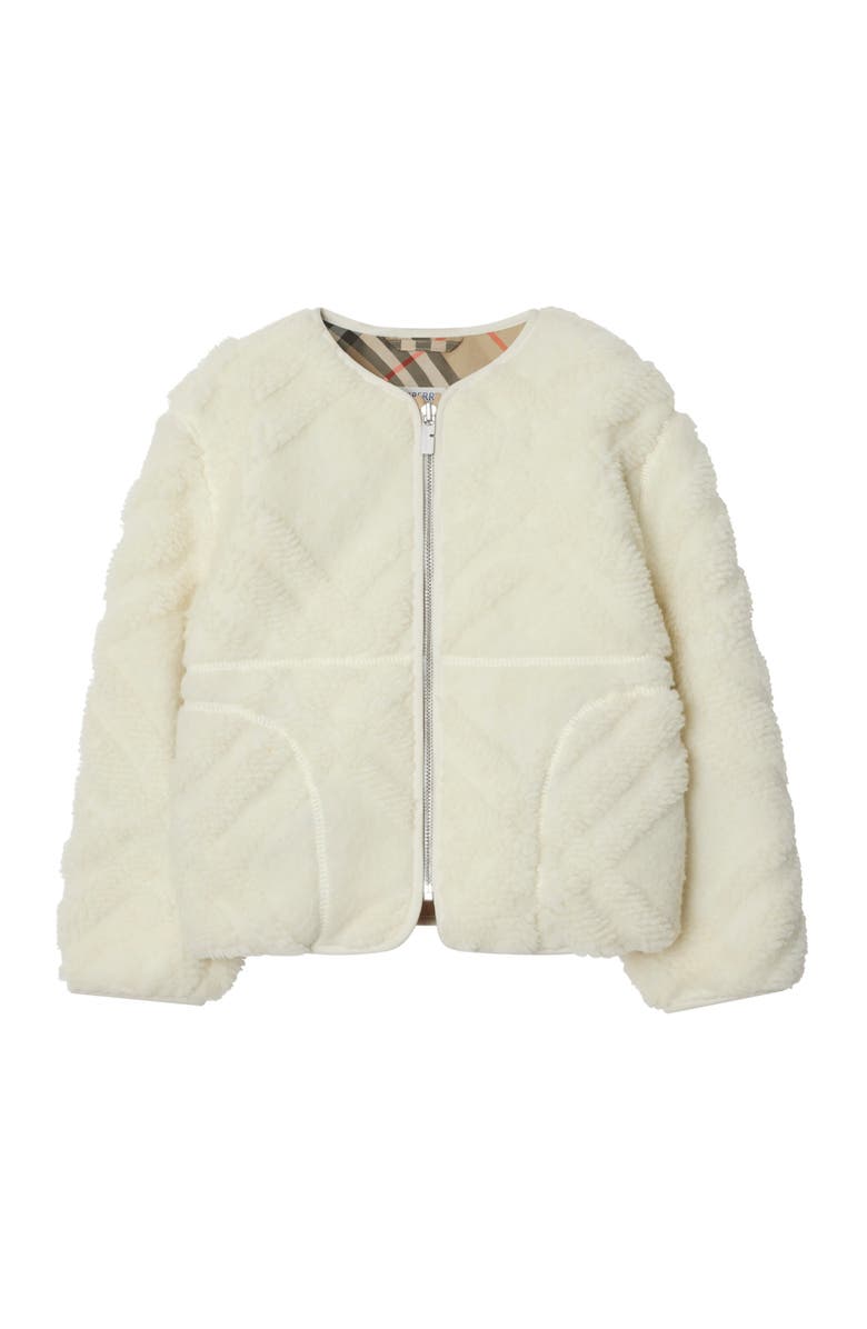 Burberry Check Fleece Jacket, Main, color, 