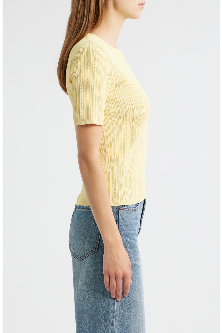 Camryn Short Sleeve Rib Sweater, Alternate, color, SUNLIT