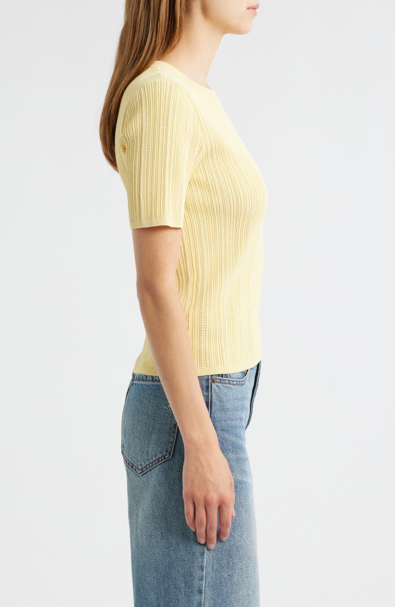 rag & bone Camryn Short Sleeve Rib Sweater, Alternate, color, Sunlit