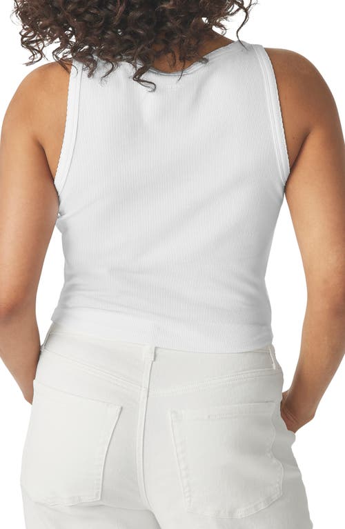 Florence By Mills Rib Button-up Tank Top In White