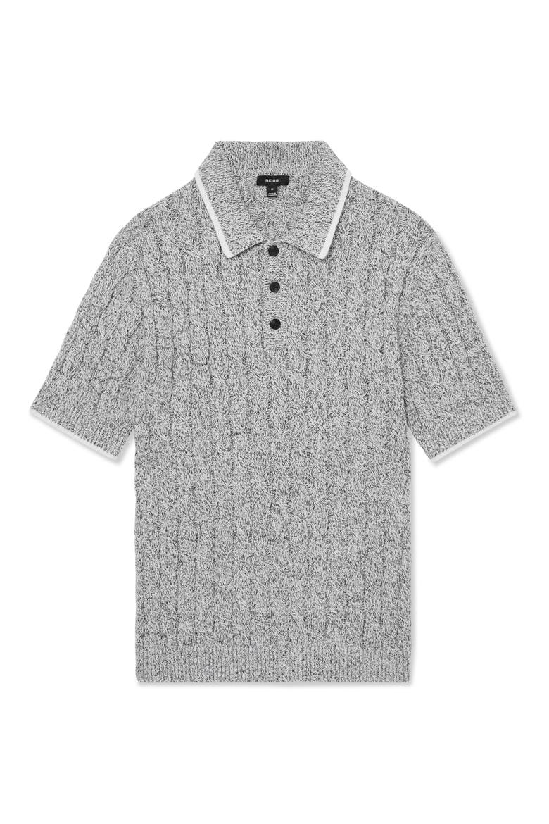 Denby Knit Polo, Alternate, color, BLACK/ WHITE