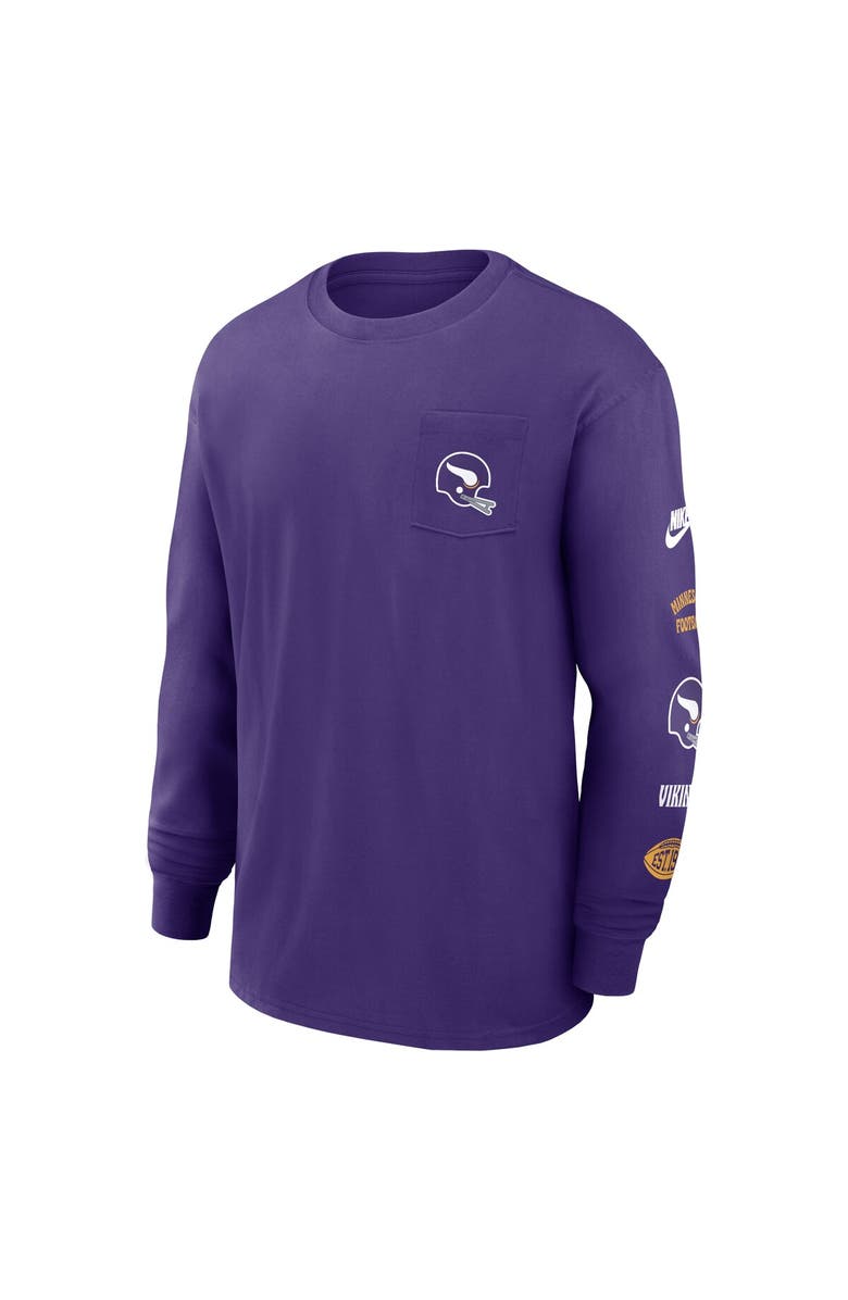 Nike Men's Nike Purple Minnesota Vikings Rewind Heavy Max 90 Pocket Long Sleeve T-Shirt, Alternate, color, 