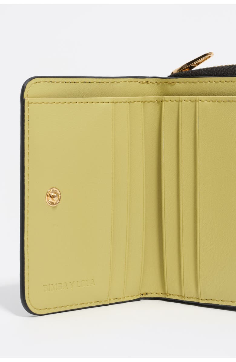 Bimba y Lola Shiny Textured Wallet, Alternate, color, Black