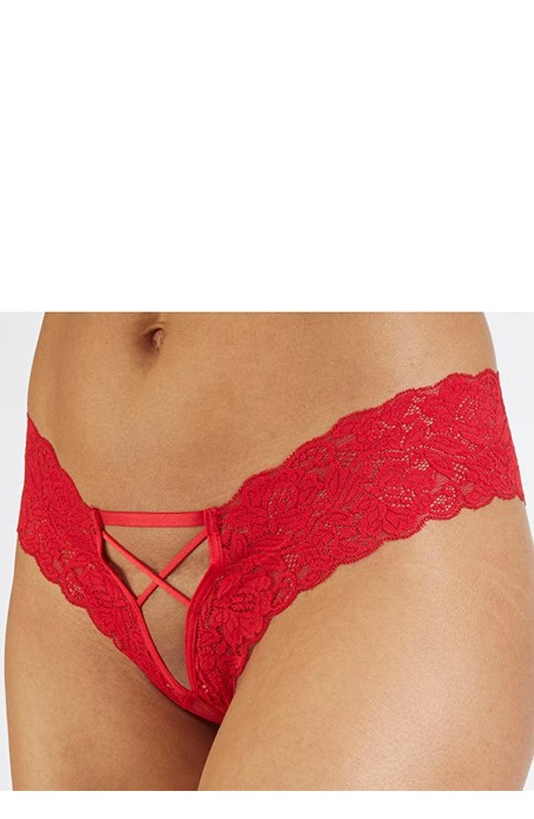 LASCANA 2 Pk Strappy Open Thongs, Alternate, color, Black & Red