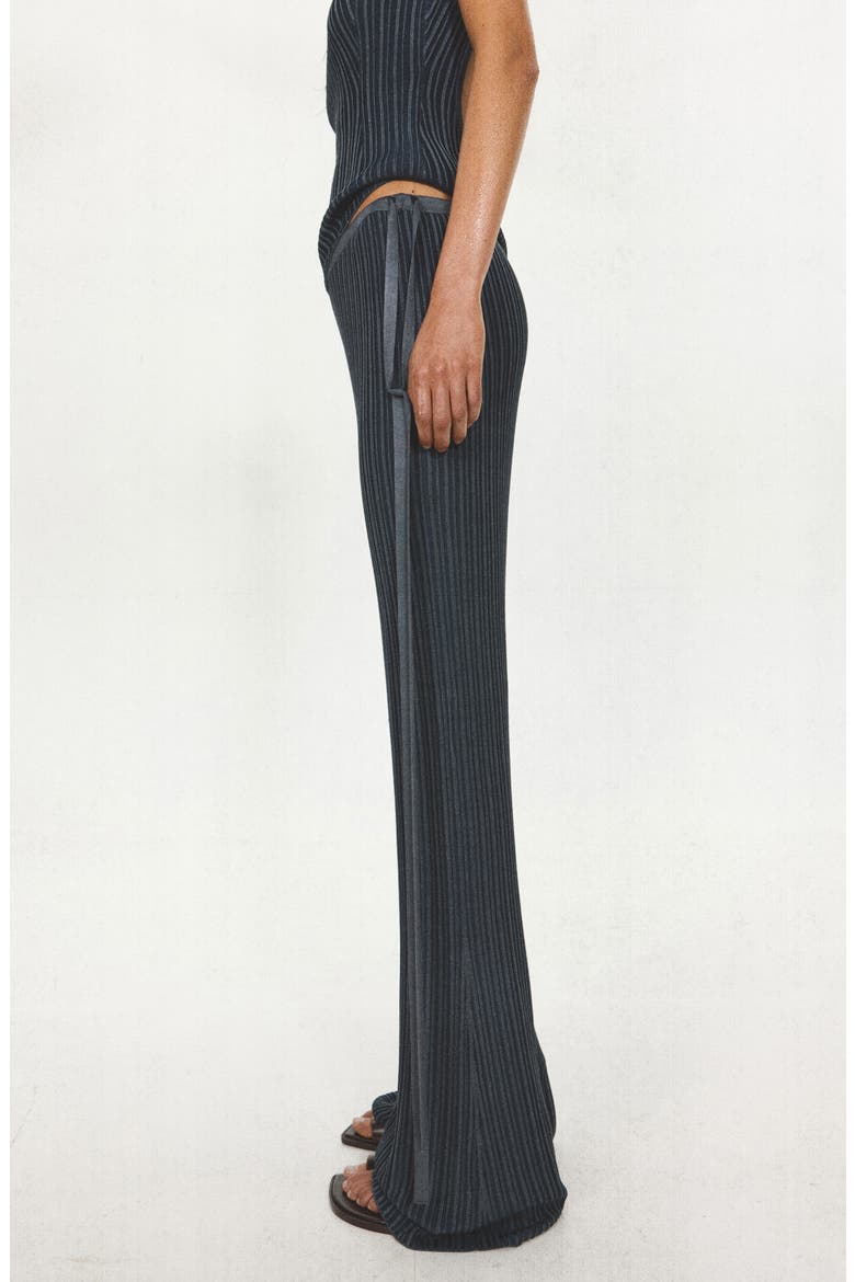 Ribbed Flare Leg Pants, Alternate, color, DARK BLUE