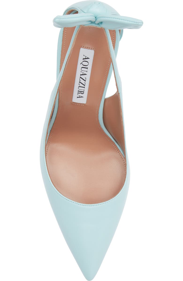 Aquazzura Bow Tie Pointed Toe Pump, Alternate, color, Seabreeze