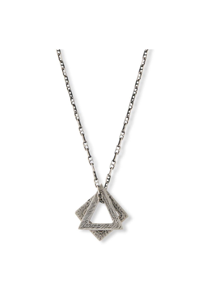 Triangle and Square Silver Necklace, Main, color, Sterling Silver