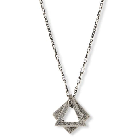 Triangle and Square Silver Necklace