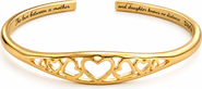DLORIA Dloria Adjustable Engraved Mother Daughter Heart Cuff Bracelet