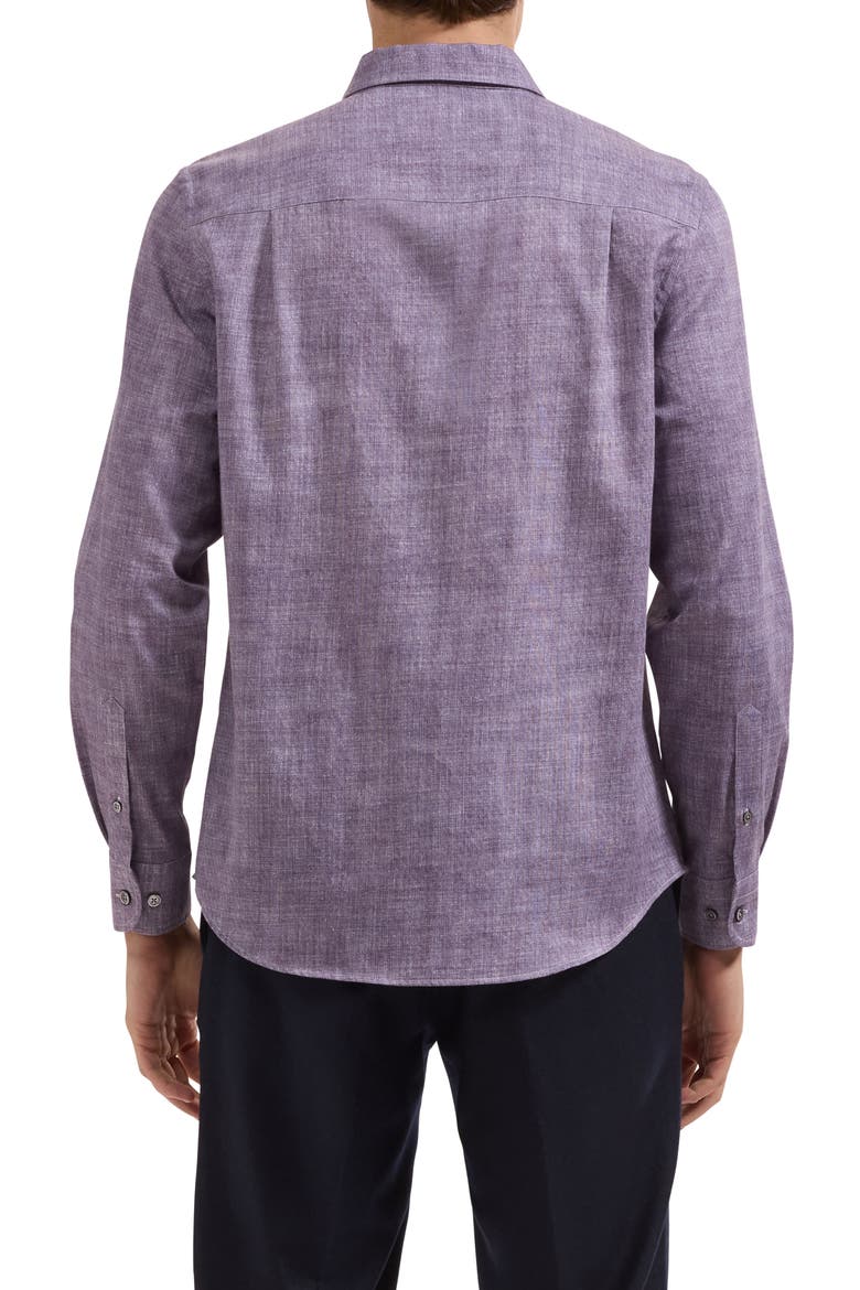 Alvin Shaped Fit Long Sleeve Cotton Shirt, Alternate, color, AMETHYST