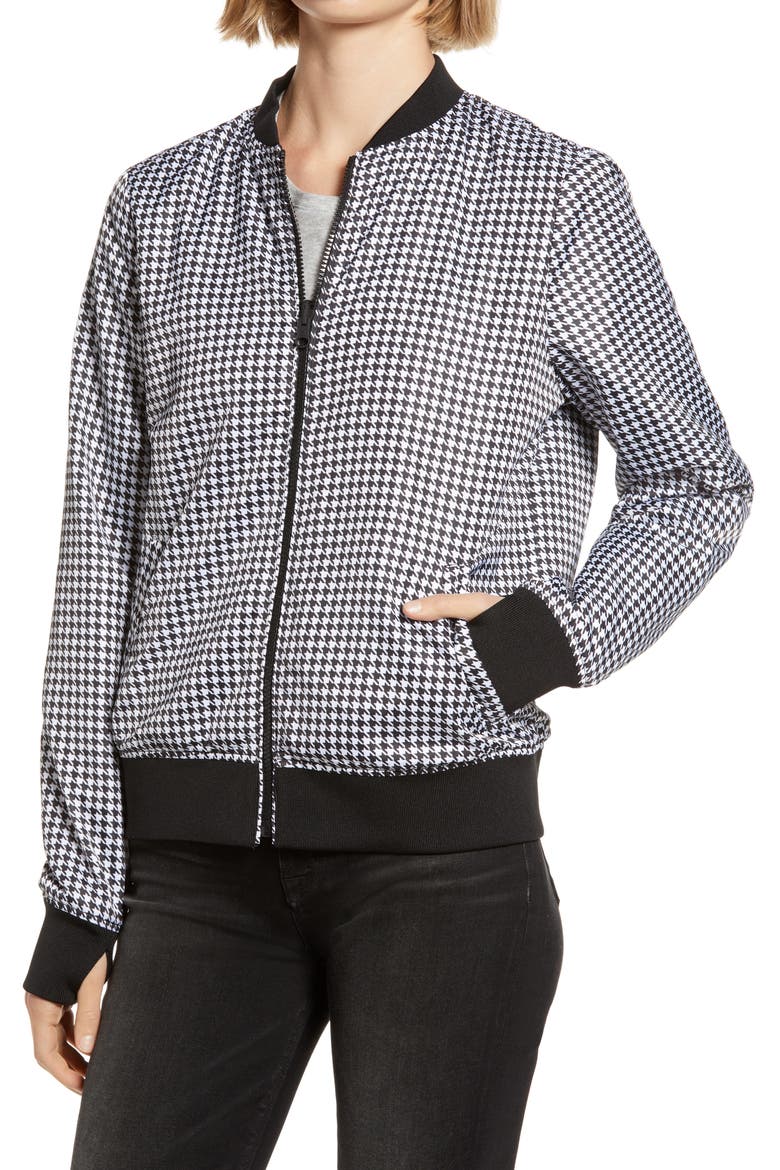 Reversible Bomber Jacket, Alternate, color, HOUNDSTOOTH/ BLACK