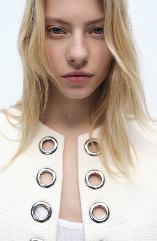 Mango Grommet Cotton Blend Jacket