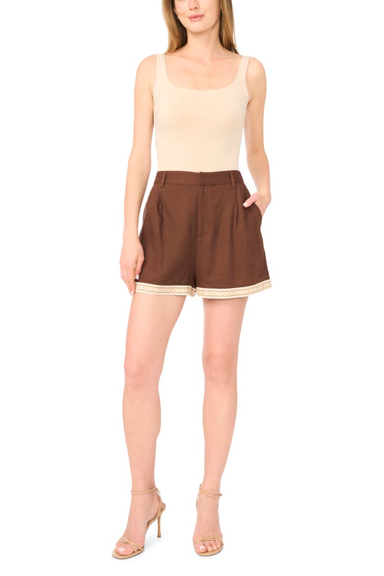 Beaded Hem Shorts, Alternate, color, SHAVED CHOCOLATE