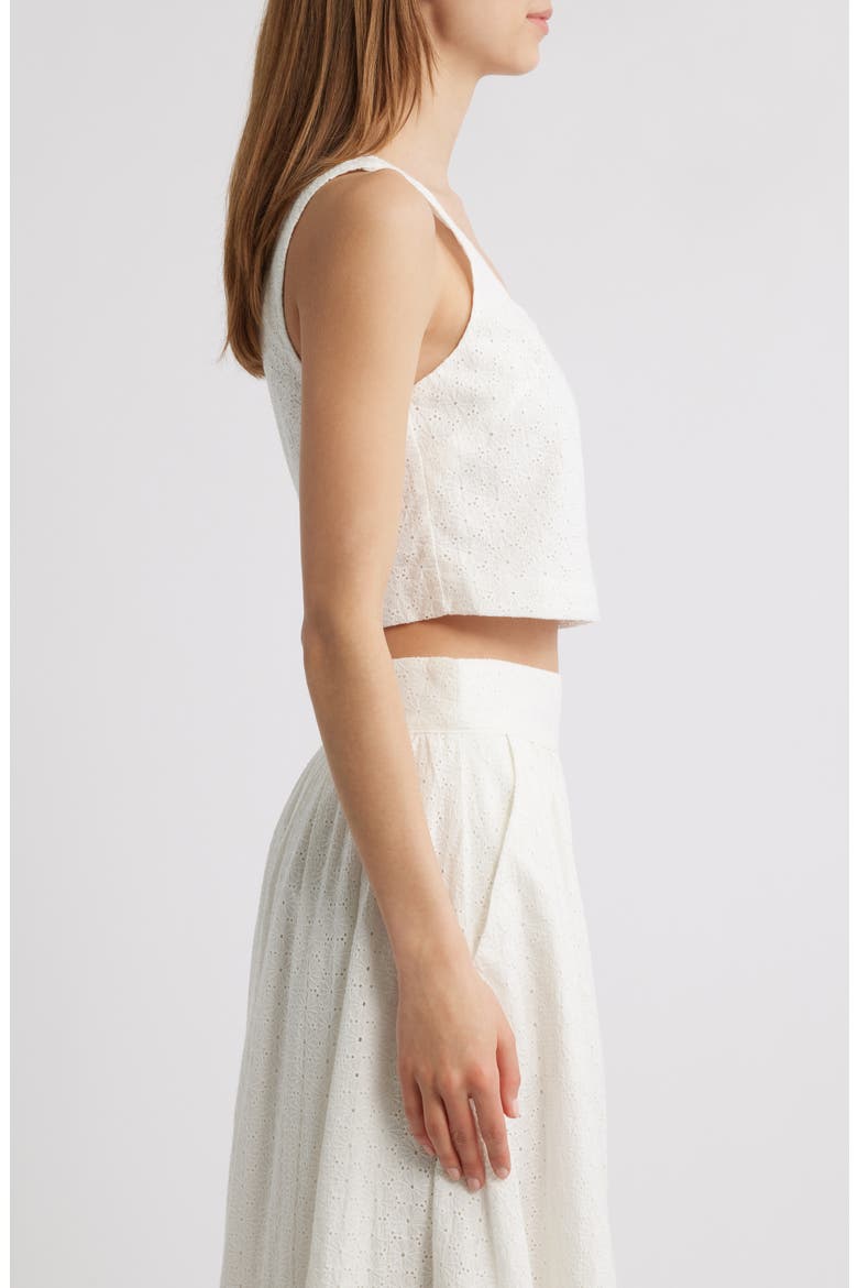 Aelita Eyelet Crop Tank, Alternate, color, WHITE