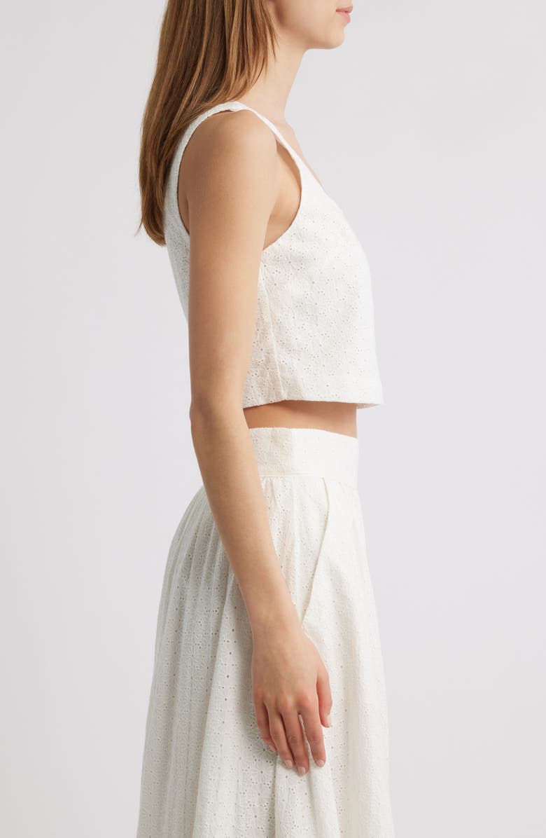 PAIGE Aelita Eyelet Crop Tank, Alternate, color, White