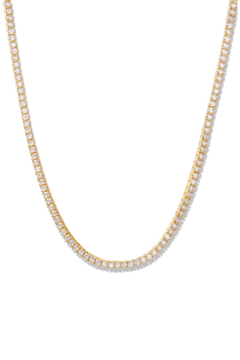 Georgina Cubic Zirconia Tennis Necklace, Main, color, GOLD