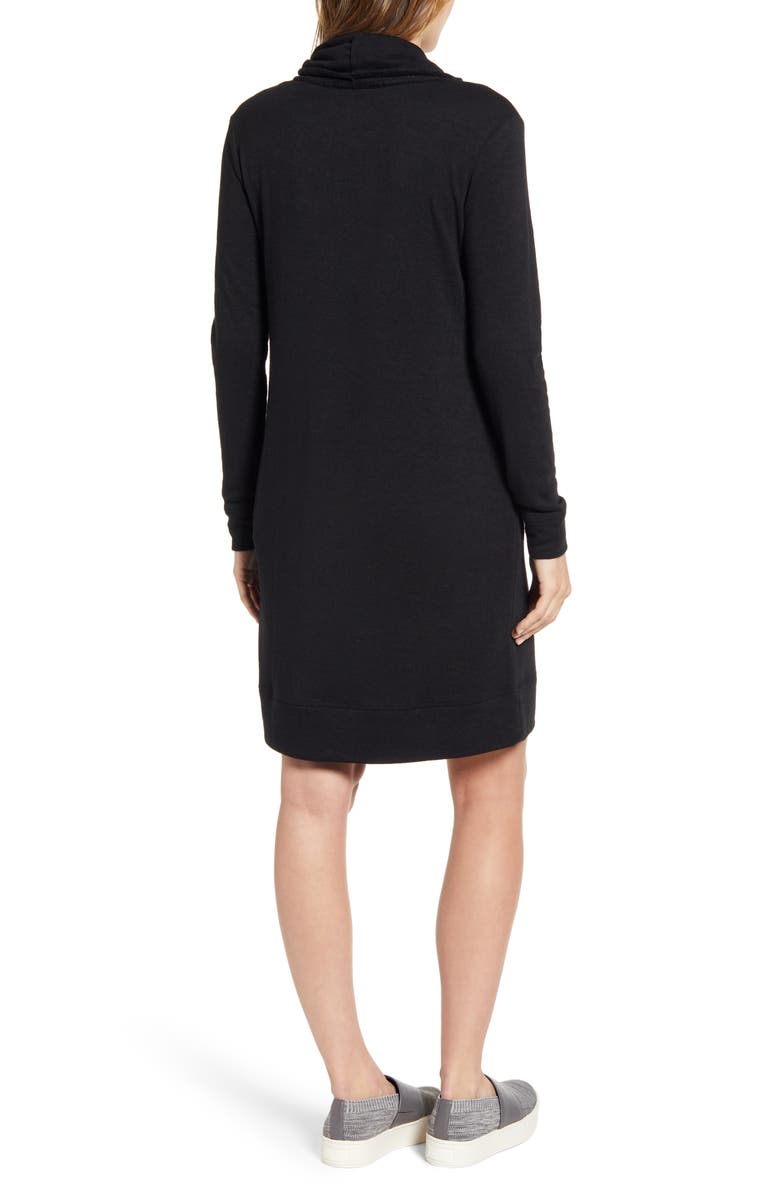 Caslon<sup>®</sup> Cowl Neck Side Button Long Sleeve Dress, Alternate, color,