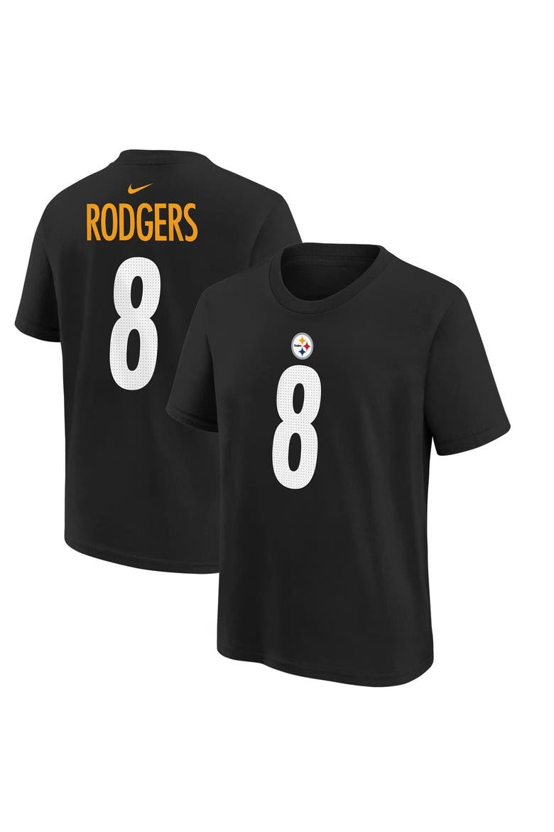 Youth Aaron Rodgers Black Pittsburgh Steelers Player Name & Number T-Shirt, Main, color, Black