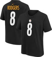 Outerstuff Youth Aaron Rodgers Black Pittsburgh Steelers Player Name & Number T-Shirt