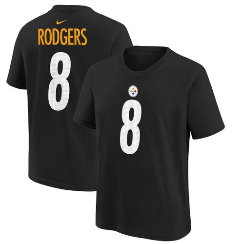 Outerstuff Kids'  Youth Aaron Rodgers Black Pittsburgh Steelers Player Name & Number T-shirt