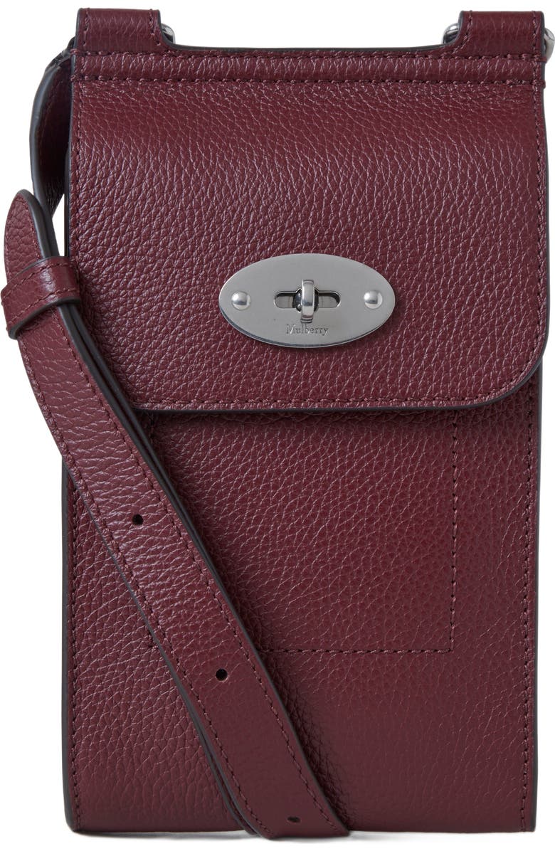 Mulberry Mini Antony Pouch Small Classic Grain, Main, color, Black Cherry