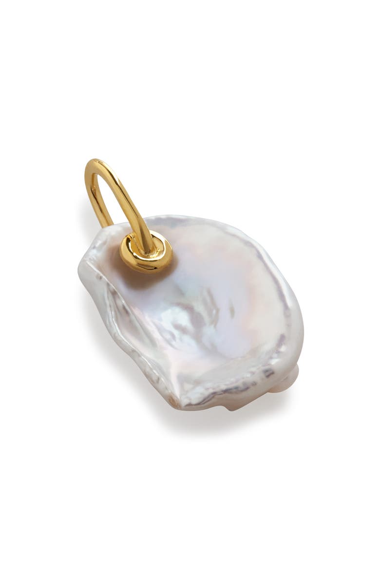 Monica Vinader Medium Pearl Pendant Charm, Main, color, Yellow Gold