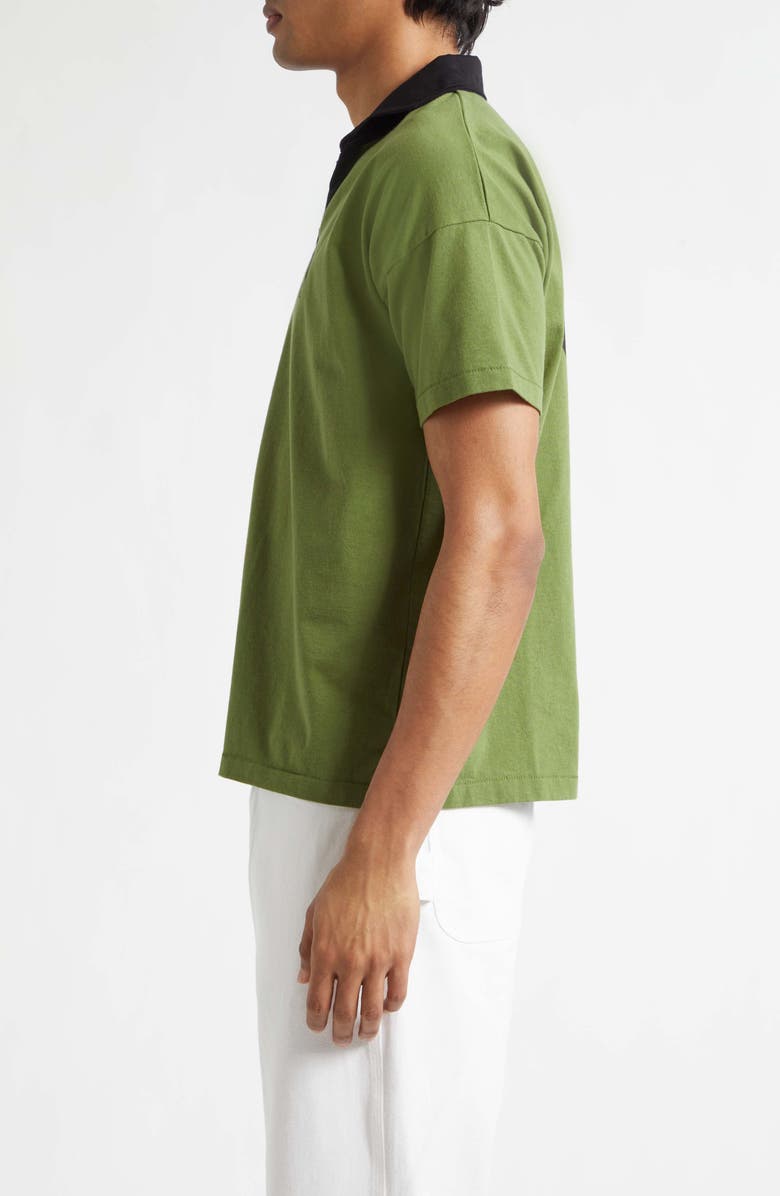 Bode Cat Patch Cotton Polo, Alternate, color, Green