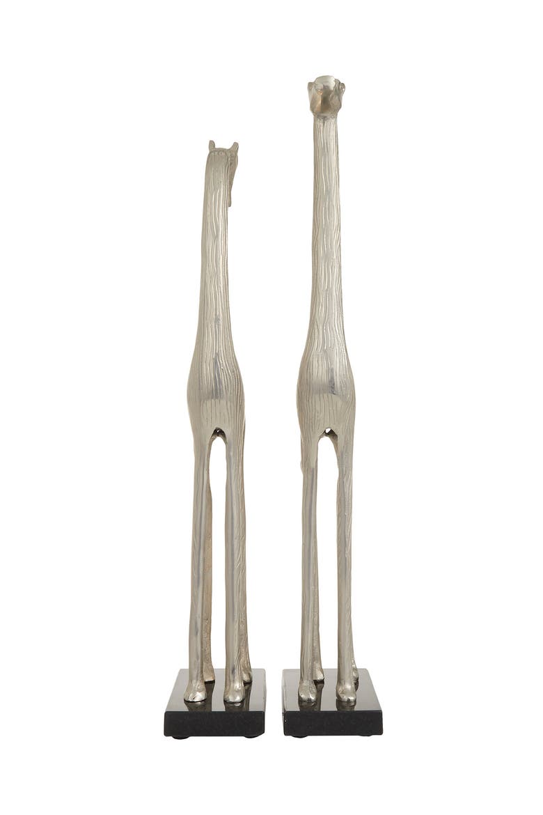 Silver Contemporary Giraffe Sculpture - Set of 2, Alternate, color, SILVER