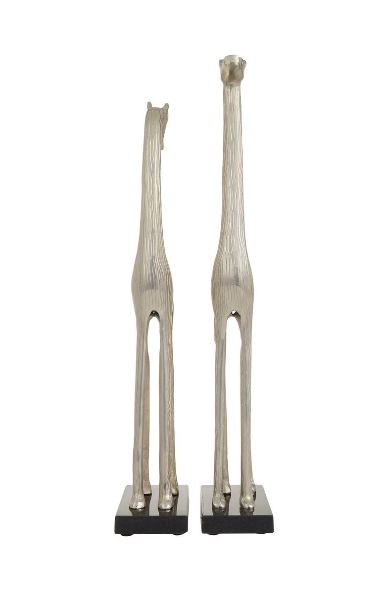 Novogratz Silver Contemporary Giraffe Sculpture - Set of 2, Alternate, color, 