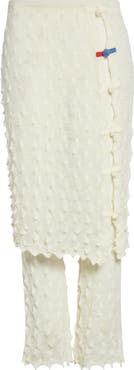 YanYan Borlor Checkerboard Knit Wool Skirt Pants