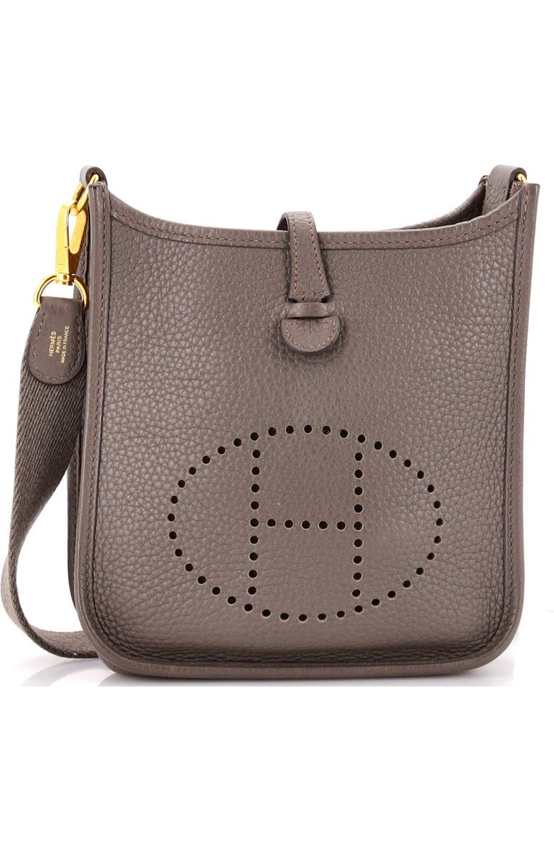 Pre-Owned Hermes Evelyne Bag Gen III Clemence TPM, Main, color, Vert De Gris