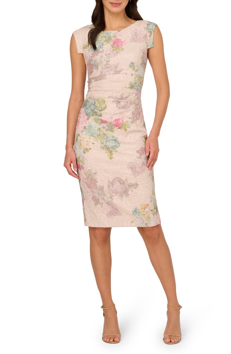 Adrianna Papell Matelassé Cocktail Dress, Main, color,