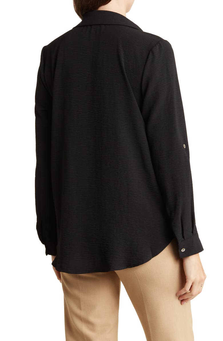 CHENAULT Surplice Long Sleeve Wrap Top, Alternate, color, Black