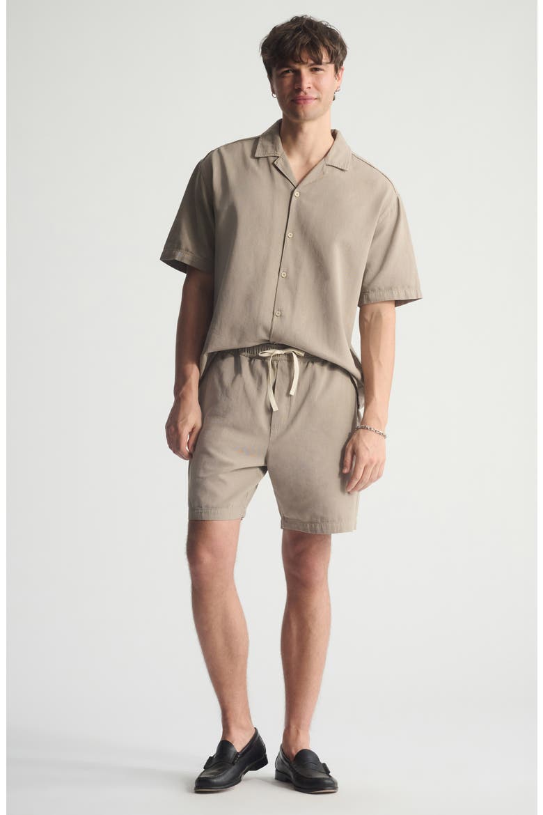 Pull-On Loose Fit Cotton & Linen Shorts, Alternate, color, WINTER TWIG