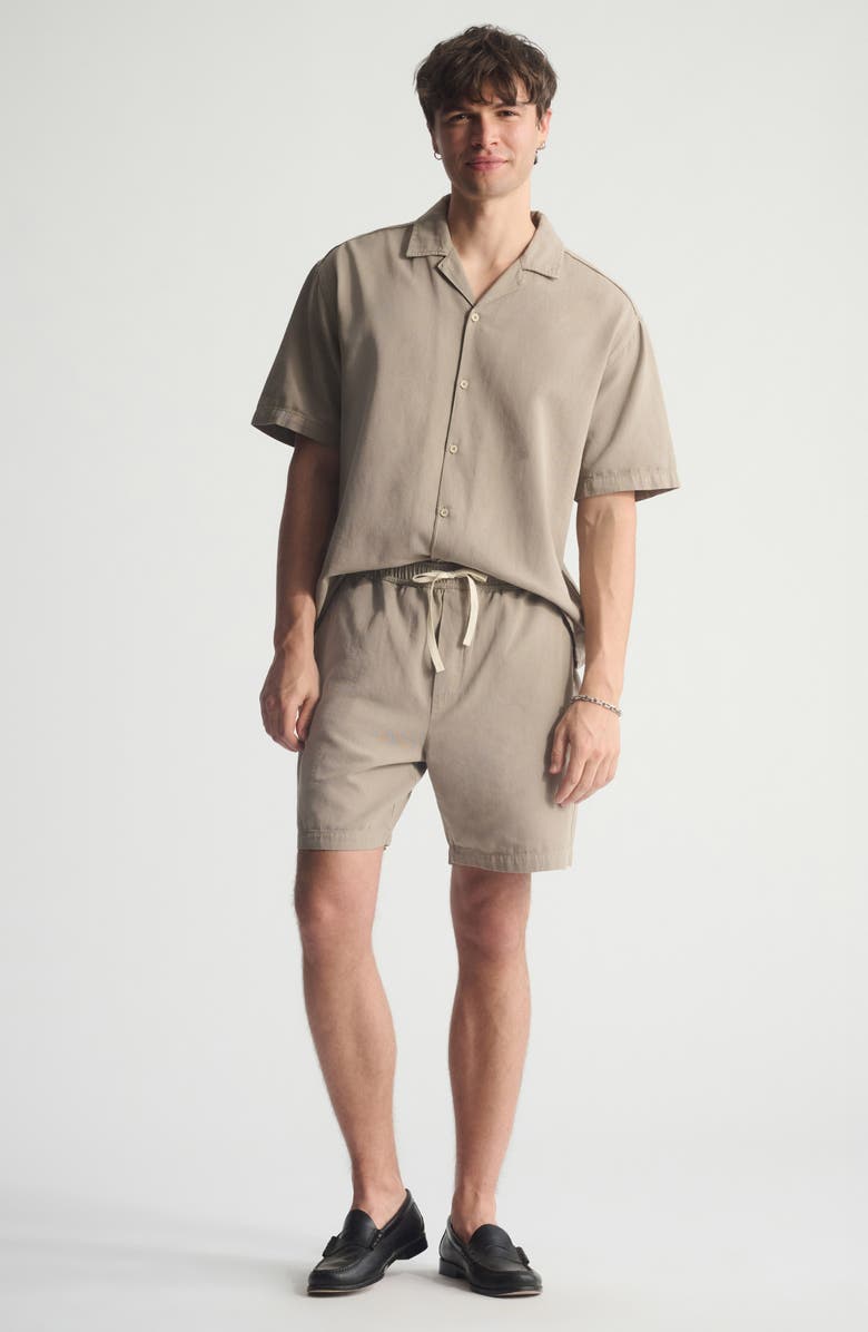 Brooklyn Industries Pull-On Loose Fit Cotton & Linen Shorts, Alternate, color, Winter Twig
