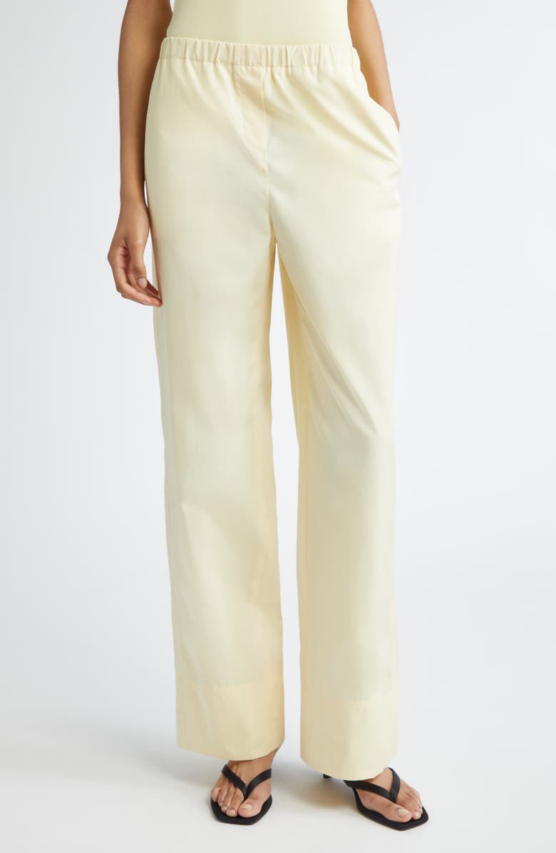TOTEME Twisted Seam Boxer Trousers, Main, color, Straw
