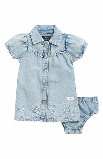 Embroidered Denim Dress & Bloomers Set