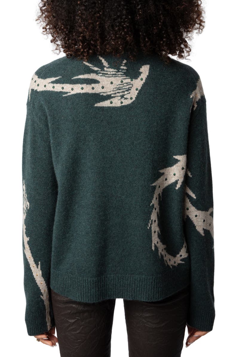 Zadig & Voltaire Markus Vegetal Cashmere Sweater, Alternate, color, 