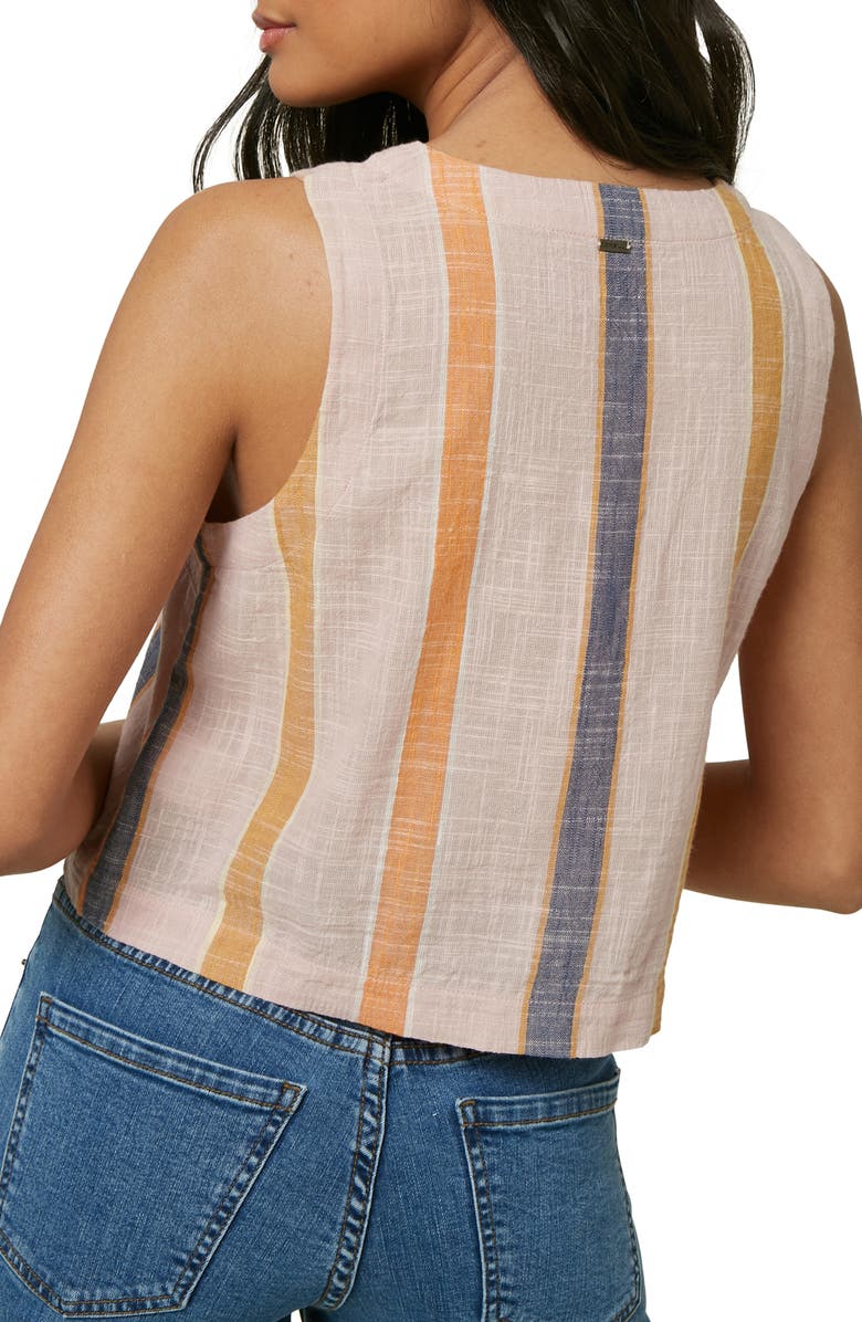 O'Neill Archer Stripe Woven Crop Tank Top, Alternate, color,