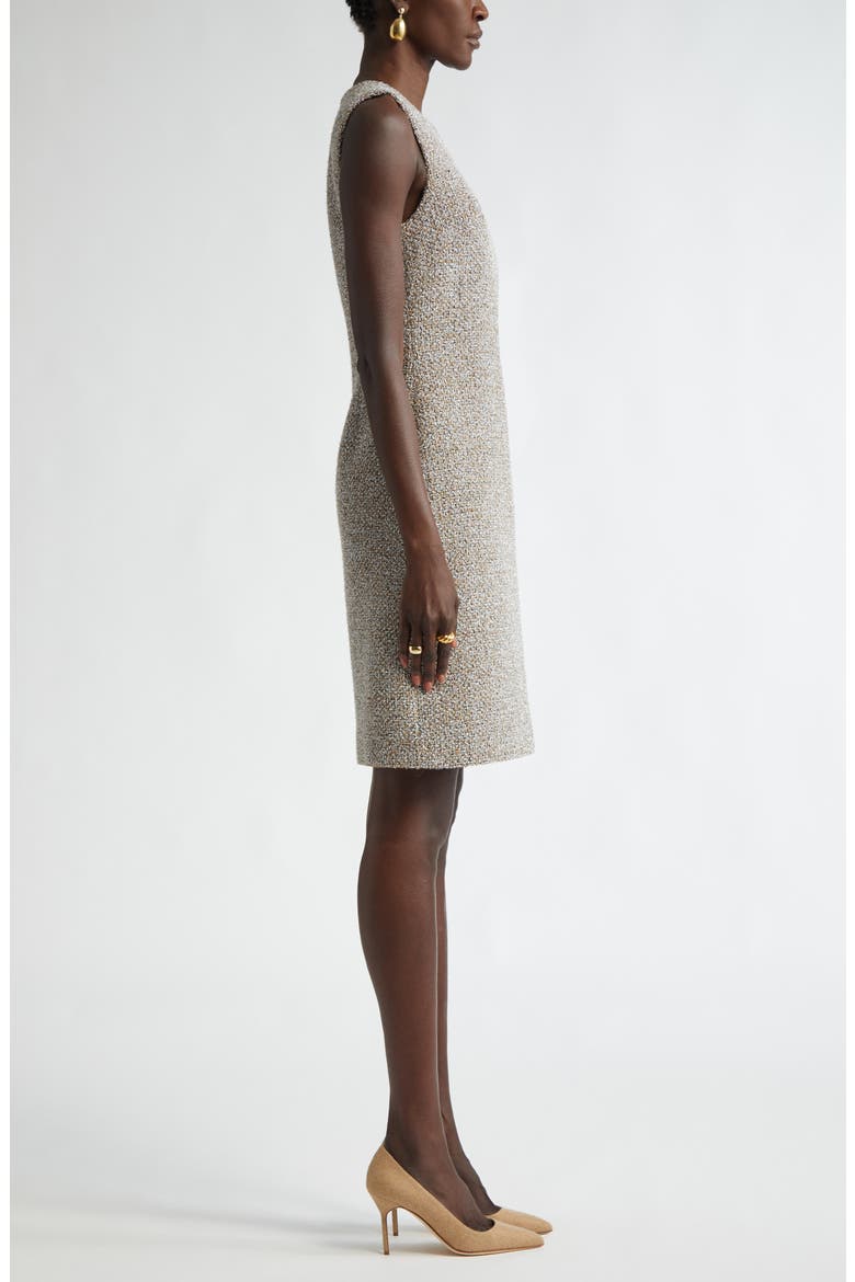 Metallic Eyelash Tweed Dress, Alternate, color, SHADOW/ SILVER/ KHAKI MULTI