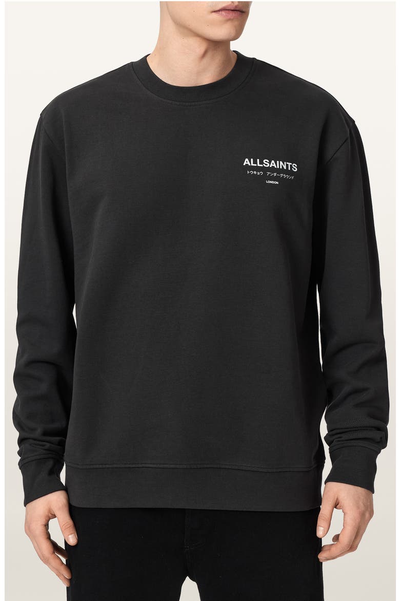 Underground Logo Organic Cotton Graphic Sweatshirt, Main, color, WASHED BLACK/ ZEBRA