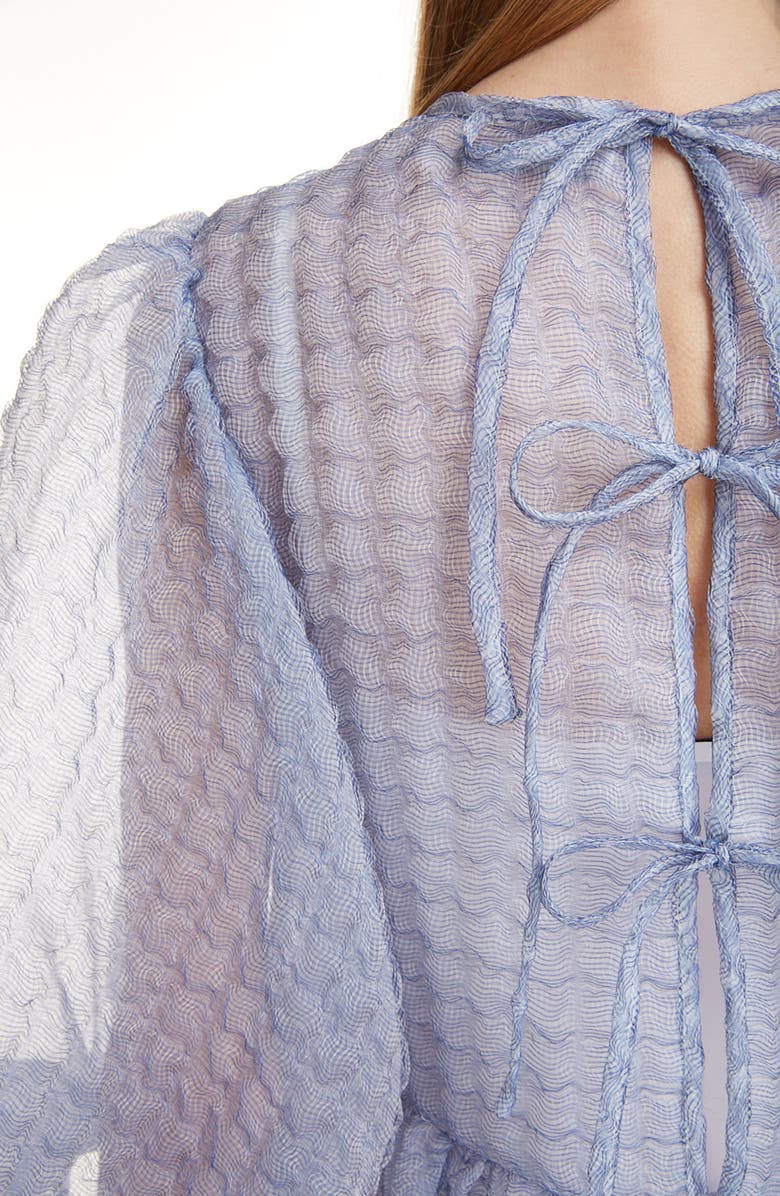 Cecilie Bahnsen Karmen Sheer Silk Blend Midi Dress, Alternate, color,