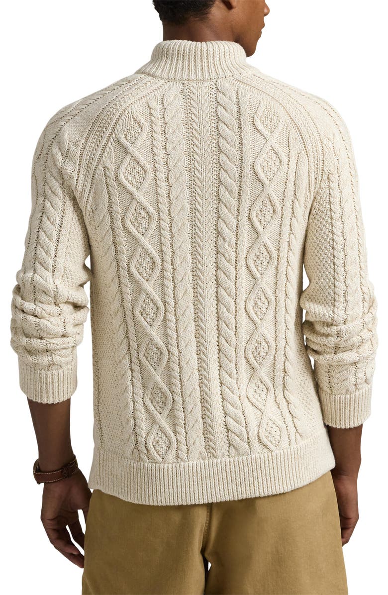 Polo Ralph Lauren Aran Marl Cotton Cardigan, Alternate, color, 